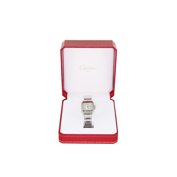 Cartier Santos Galbée watch in stainless steel Ref:  1565 Circa  1990 - Detail D2