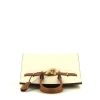 Bolso de mano Hermes Birkin 25 cm en cuero epsom bicolor blanco nata y color oro - 360 Front thumbnail