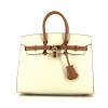 Hermes Birkin 25 cm handbag in white nata and gold bicolor epsom leather - 360 thumbnail