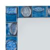 Mithé Espelt, grand miroir "Bleu", en terre estampée et émaillée, verre cristallisé, modèle créé à la fin des années 1980 - Detail D1 thumbnail