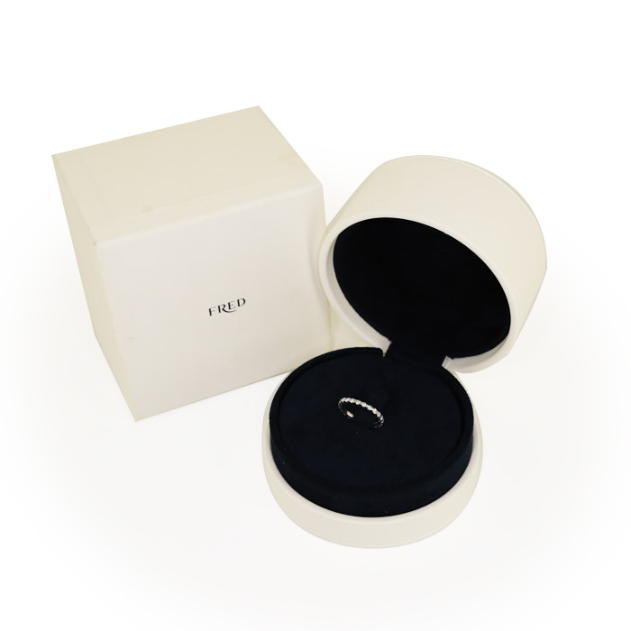 Alliance Fred For Love en platine et diamants - Detail D2