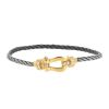 Fred Force 10 medium model bracelet in yellow gold,  diamonds and stainless steel - 00pp thumbnail