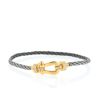 Fred Force 10 medium model bracelet in yellow gold,  diamonds and stainless steel - 360 thumbnail