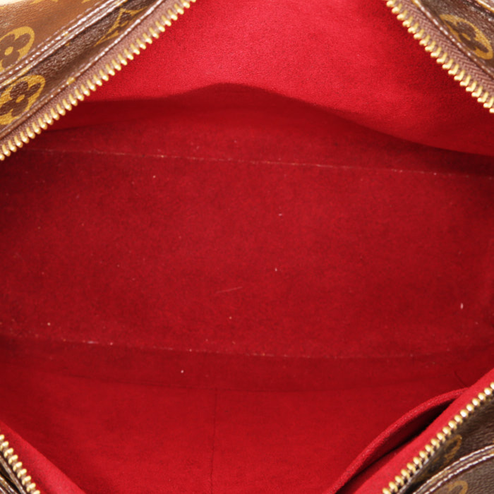 Sac cabas Louis Vuitton  Multipli Cité en toile monogram marron et cuir naturel - Detail D2