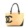 Chanel  Cambon shopping bag  in beige and black quilted leather - 360 thumbnail