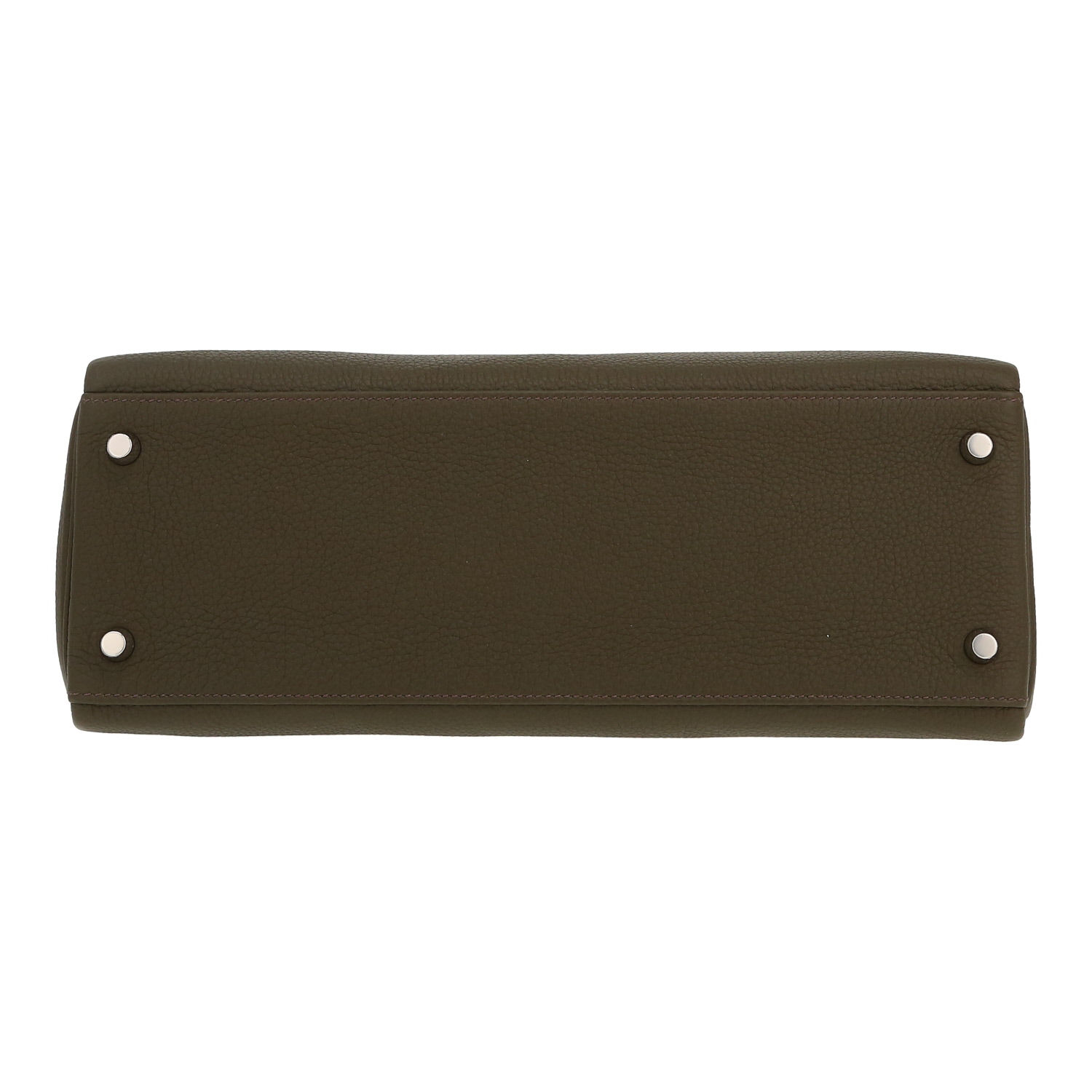 Hermes Kelly 32 cm handbag in Vert de Gris togo leather - Detail D1