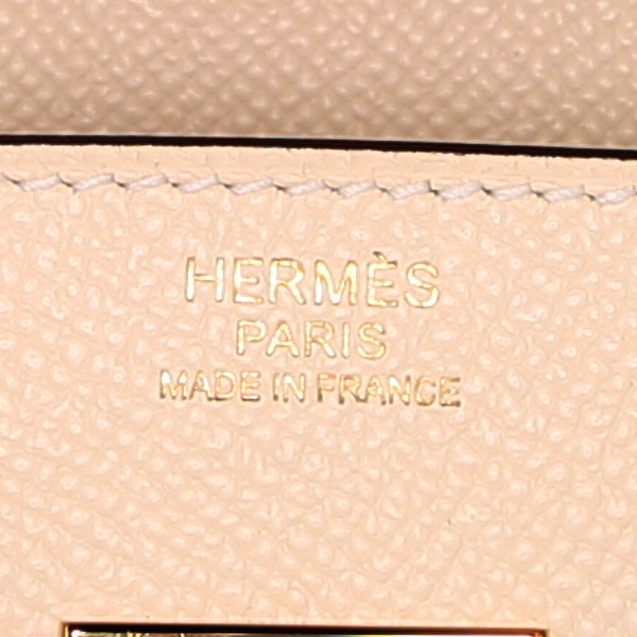 Borsa Hermes Birkin 30 cm in pelle Epsom bianca Nata - Detail D3