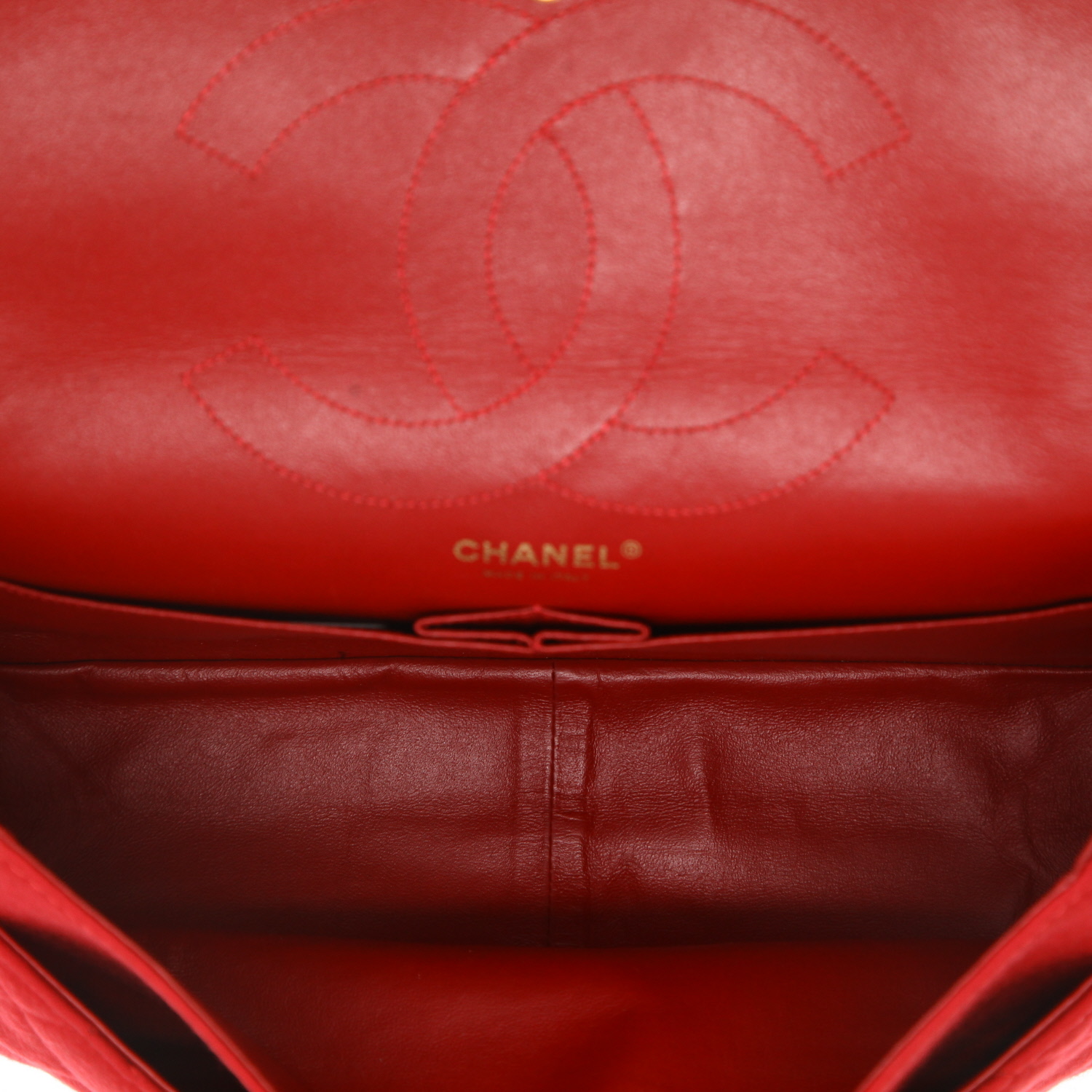 Chanel  Chanel 2.55 handbag  in red jersey canvas - Detail D3
