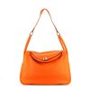 Hermès  Lindy 34 cm handbag  in orange leather taurillon clémence - 360 thumbnail