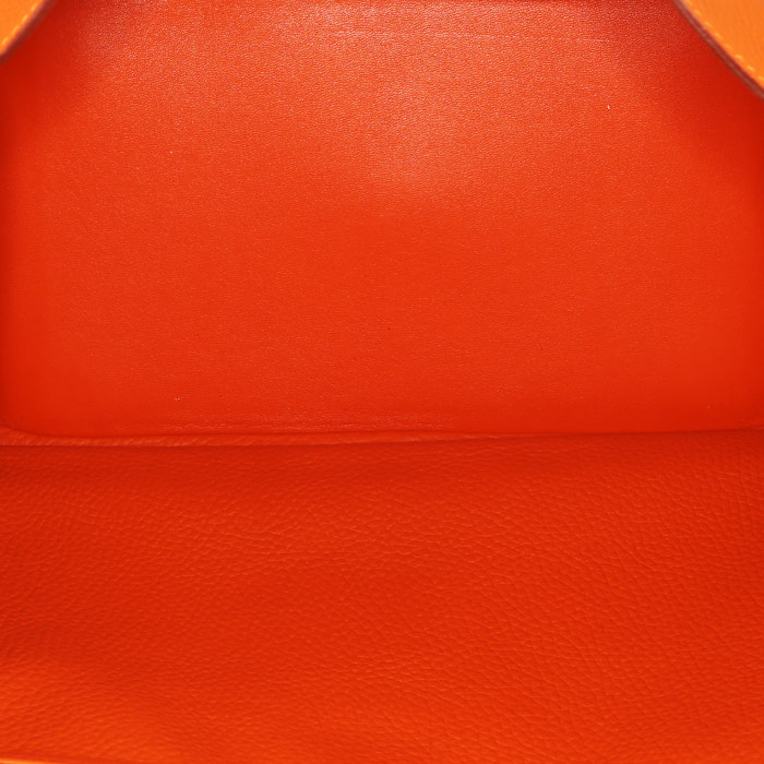 Borsa Hermès  Lindy 34 cm in pelle taurillon clemence arancione - Detail D2