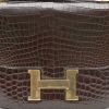 Bolso de mano Hermès  Constance en cocodrilo porosus color habano - Detail D1 thumbnail