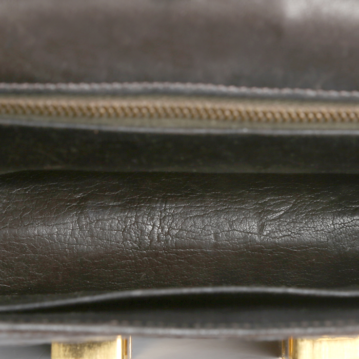 Bolso de mano Hermès  Constance en cocodrilo porosus color habano - Detail D2