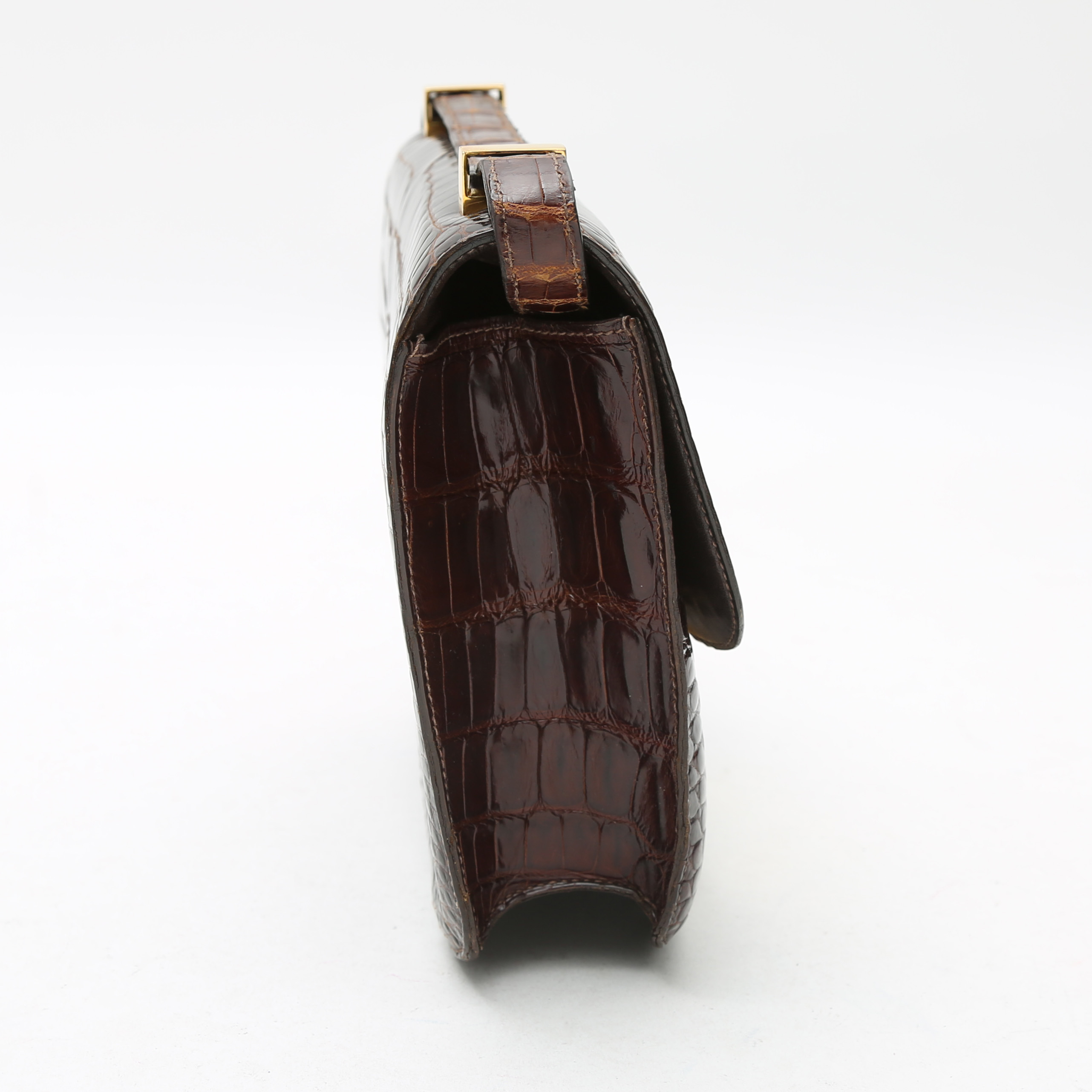 Hermès Constance handbag in havana brown porosus crocodile - Detail D6