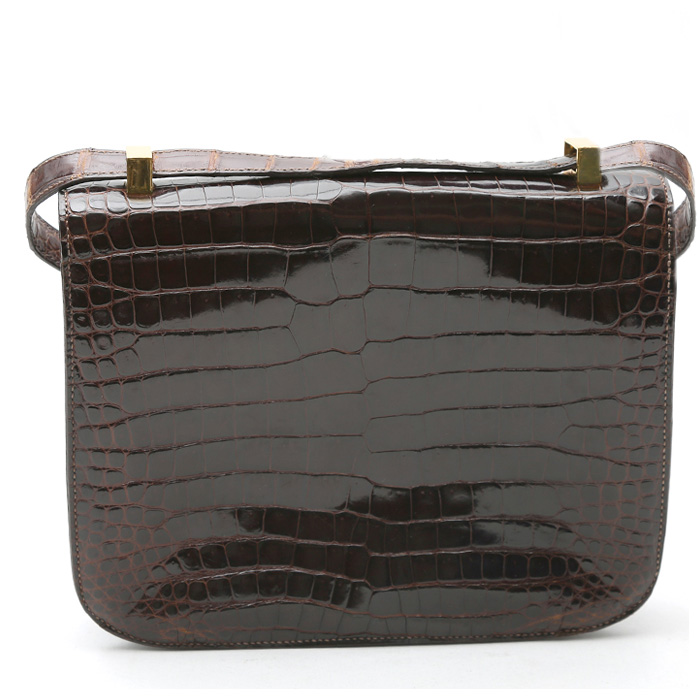 Hermès Constance handbag in havana brown porosus crocodile - Detail D7