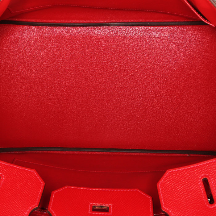 Sac à main Hermes Birkin 35 cm en cuir epsom rouge Casaque - Detail D2