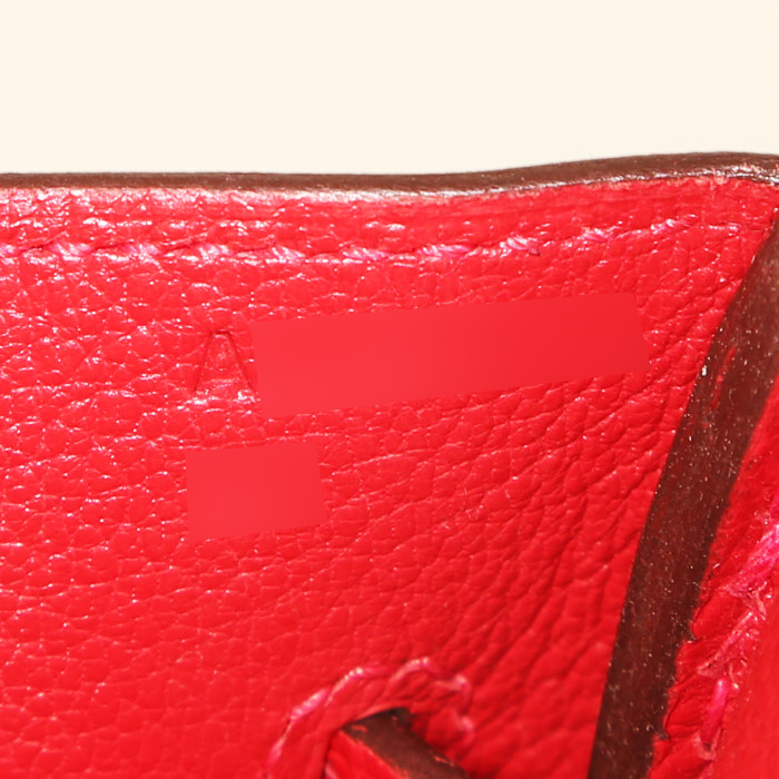 Hermes Birkin 35 cm handbag in red Casaque epsom leather - Detail D4