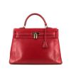 Bolso de mano Hermès  Kelly Ghillies en cuero box color frambuesa - 360 thumbnail