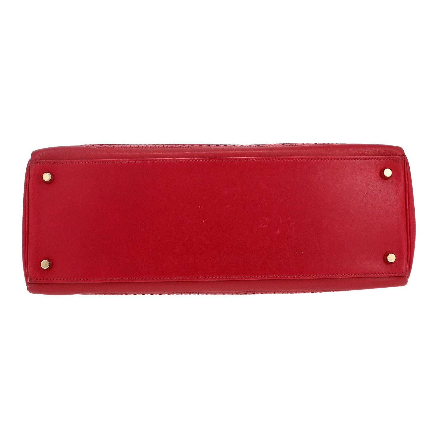 Hermès  Kelly Ghillies handbag  in raspberry pink box leather - Detail D1