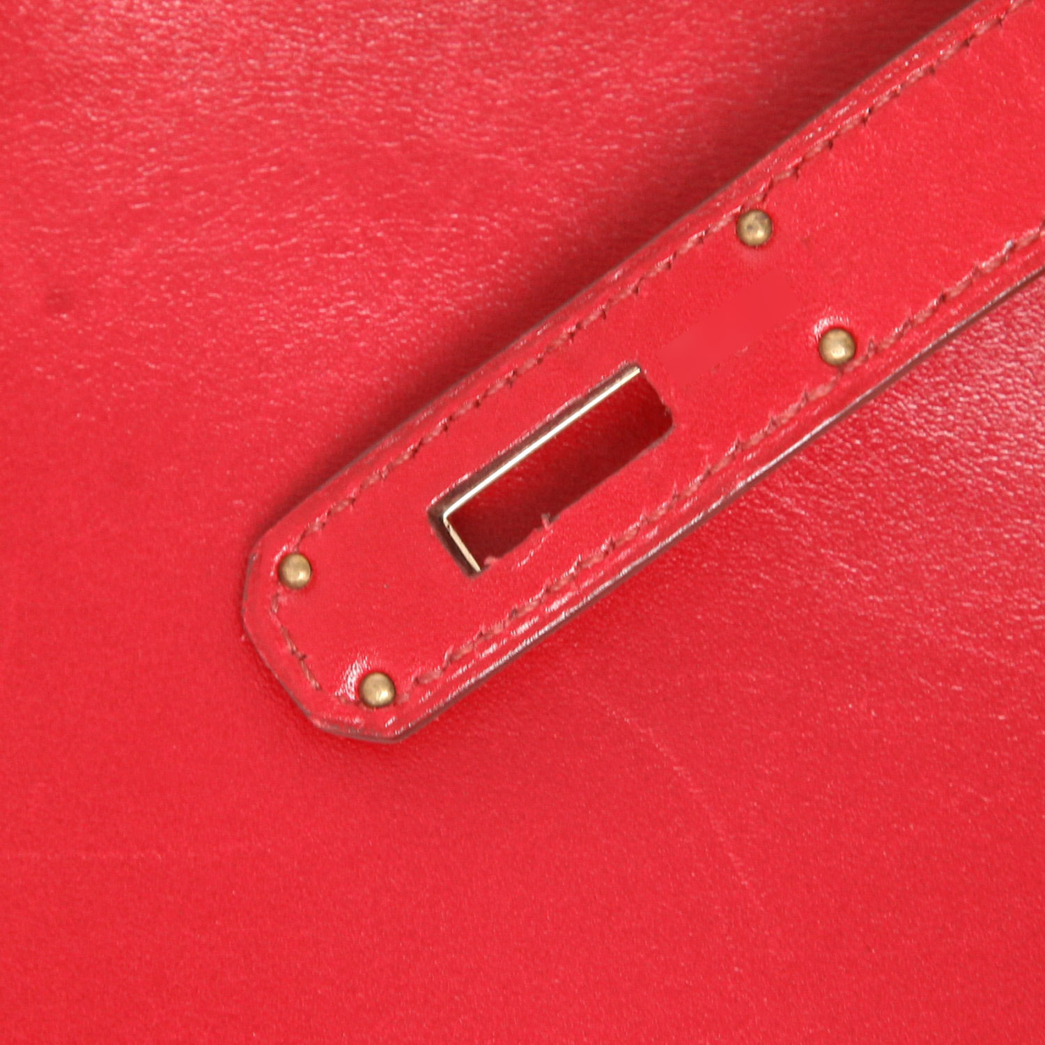 Borsa Hermès  Kelly Ghillies in pelle box rosa lampone - Detail D4