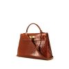 Hermès  Kelly 32 cm handbag  in cognac porosus crocodile - 00pp thumbnail