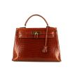 Hermès  Kelly 32 cm handbag  in cognac porosus crocodile - 360 thumbnail