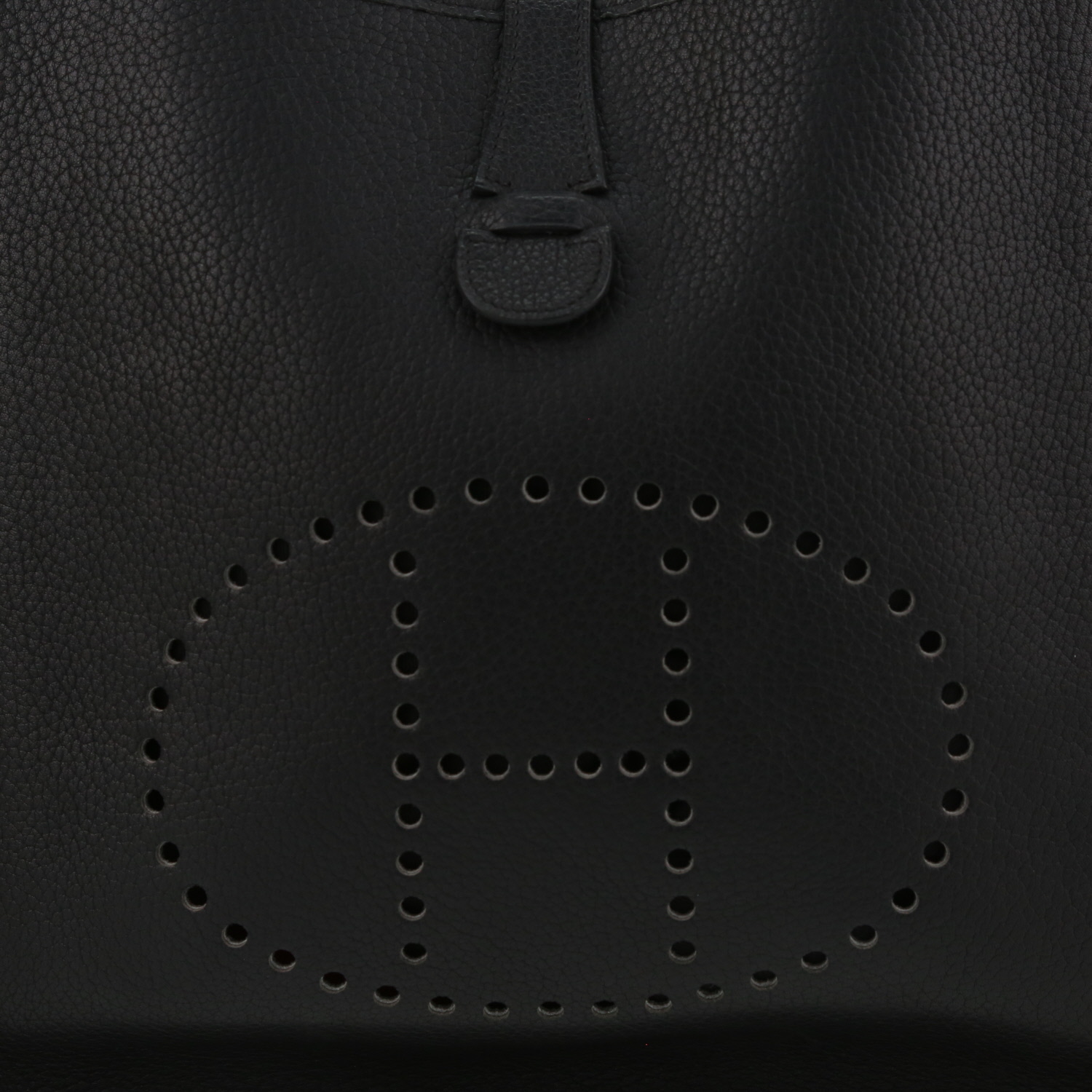 Borsa a tracolla Hermès  Evelyne in vacchetta nero - Detail D1