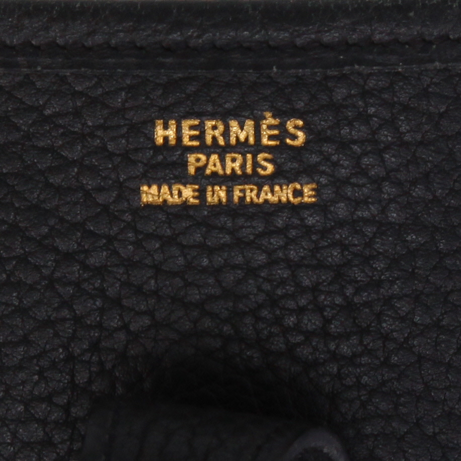 Hermès  Evelyne shoulder bag  in black - Detail D9