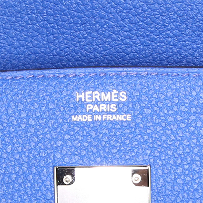 Hermes Birkin 30 cm handbag in blue Royal togo leather - Detail D3