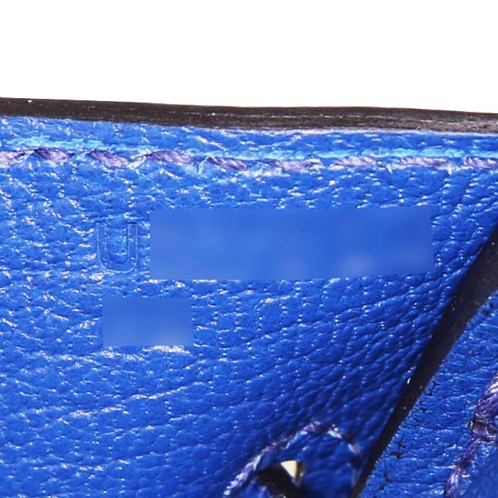 Bolso de mano Hermes Birkin 30 cm en cuero togo azul Royal - Detail D4