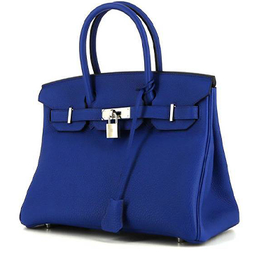Sold at Auction: Hermes 30cm Electric Blue Togo Leather Birkin Bag
