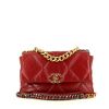Chanel 19 shoulder bag in raspberry pink leather - 360 thumbnail