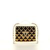 Sac à main Chanel Vanity en cuir blanc et métal doré - 360 thumbnail