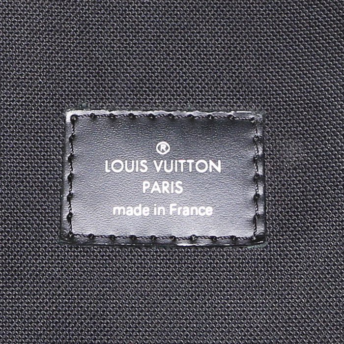 Louis Vuitton Christopher backpack in grey Graphite damier canvas and mate black leather - Detail D3