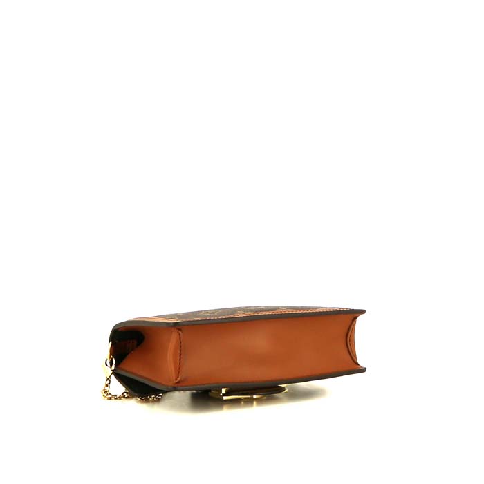 Louis Vuitton Dauphine bag in brown "Reverso" monogram canvas and brown leather - Detail D4