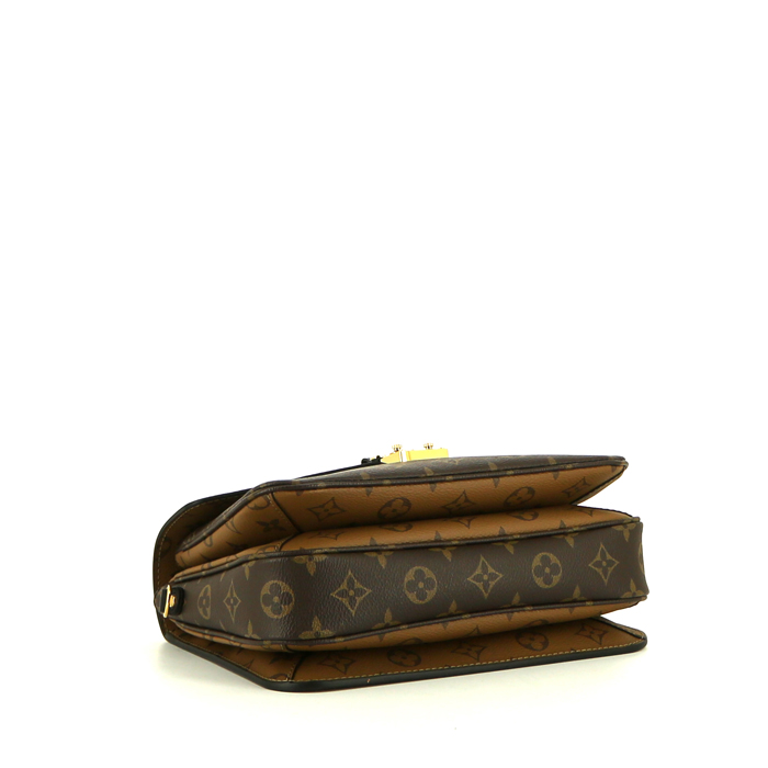 Sac bandoulière Louis Vuitton Metis en toile monogram Reverso marron et cuir marron - Detail D5