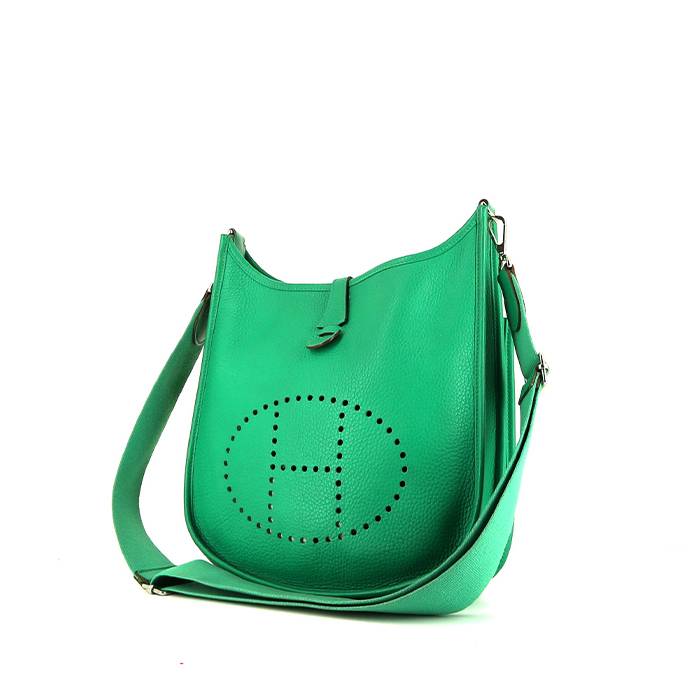 Hermes Evelyne shoulder bag in green leather - 00pp