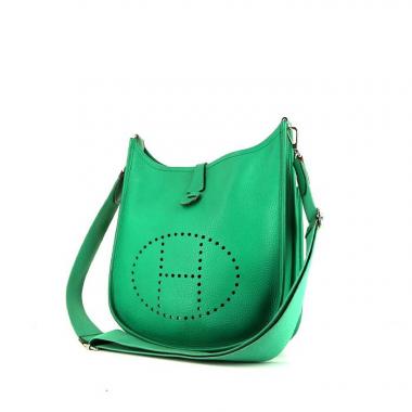 Borsa a tracolla Hermes Evelyne in pelle verde