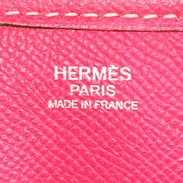 Hermes Evelyne shoulder bag in pink leather - Detail D3