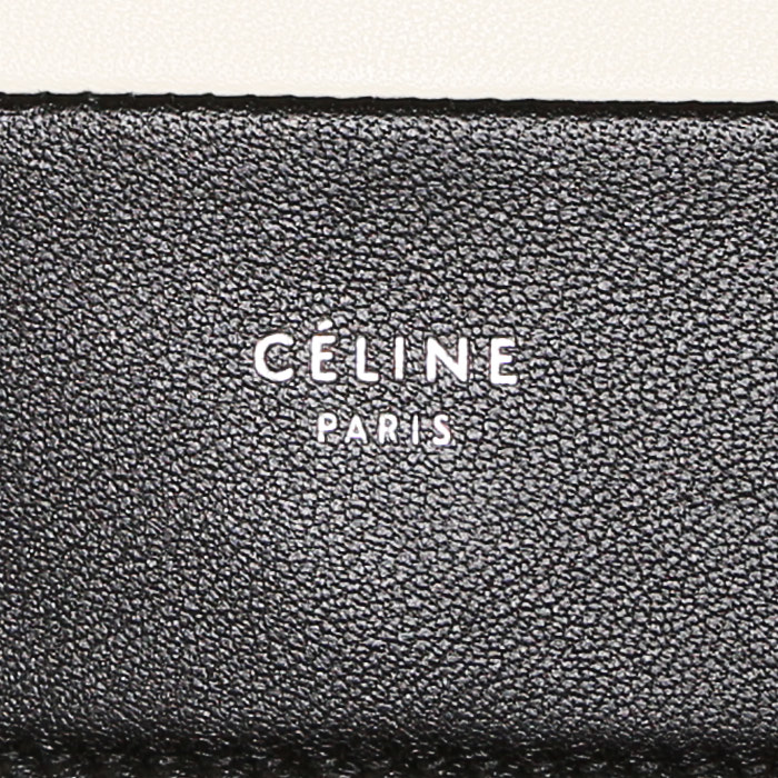 Bolso de mano Celine Frame en cuero negro y blanco - Detail D3