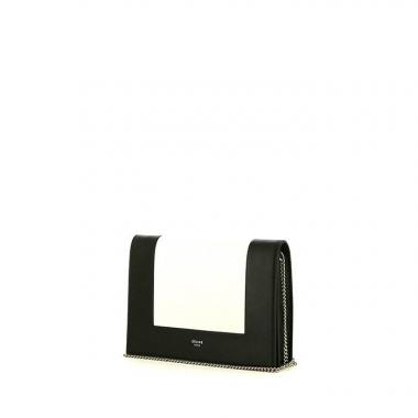 Bolso de mano Celine Frame en cuero negro y blanco