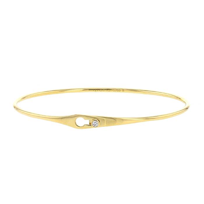 Opening Dinh Van Serrure small model bracelet in yellow gold and diamond - 00pp