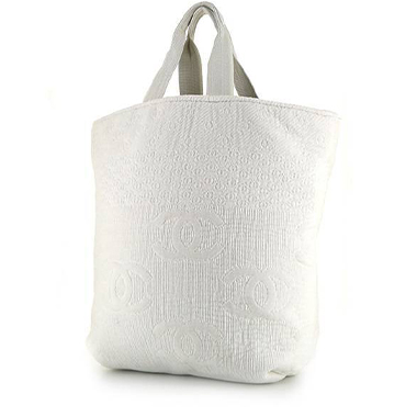Bolso Cabás Chanel en tejido esponjoso blanca