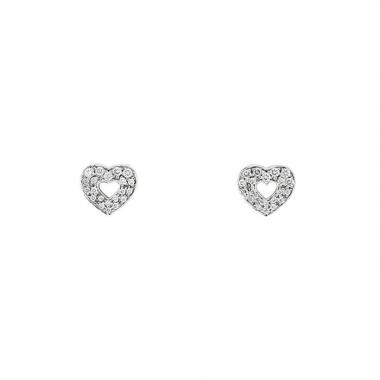 Pendientes Poiray Coeur Secret modelo pequeño en oro blanco y diamantes
