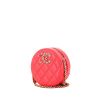 Chanel Round on Earth shoulder bag in pink quilted grained leather - 00pp thumbnail