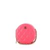 Sac bandoulière Chanel Round on Earth en cuir grainé matelassé rose - 360 thumbnail