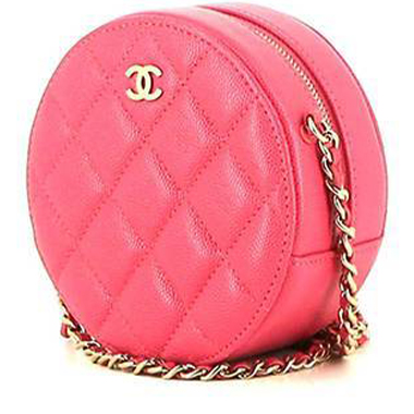 Chanel Pink Quilted Leather Chanel 19 Round Clutch Bag Chanel