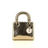 Dior Mini Lady Dior handbag in gold python - 360 thumbnail