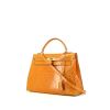 Hermes Kelly 32 cm handbag in orange porosus crocodile - 00pp thumbnail