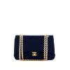 Sac à main Chanel  Timeless Classic en toile matelassée bleu-marine - 360 thumbnail