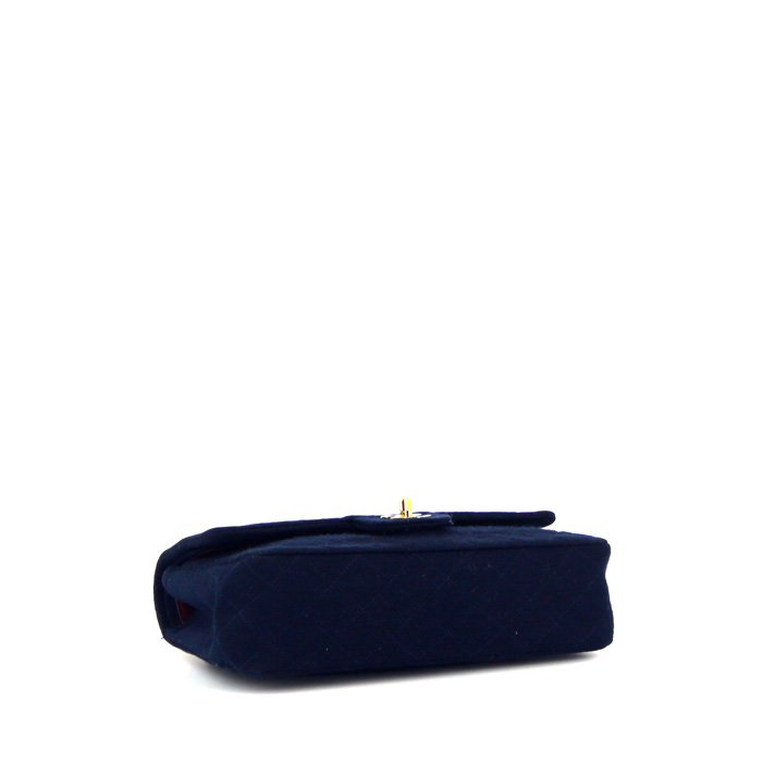 Borsa Chanel  Timeless Classic in tela trapuntata blu marino - Detail D5